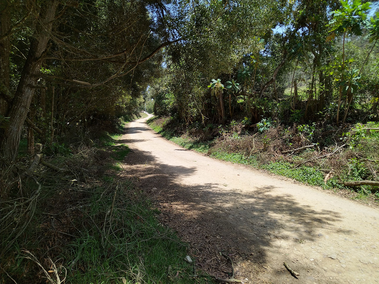 Panorámica de la vía que conecta entre Bojacá y la autopista a la Mesa Cundinamarca